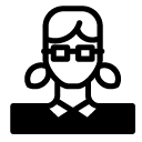 nerd woman glyph Icon