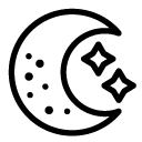 night moon and stars line Icon