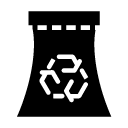 nuclear reuse power glyph Icon