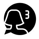 number message woman glyph Icon