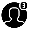 number user man glyph Icon