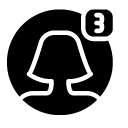numbered user woman glyph Icon
