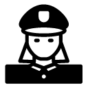 officer woman glyph Icon