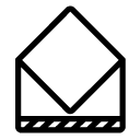 open envelope 4 line Icon