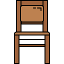 paded wooden chair filled outline icon