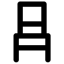 paded wooden chair line icon