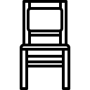 paded wooden chair line icon