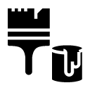 paint bucket and brush glyph Icon