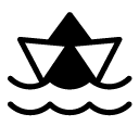 paper boat glyph Icon