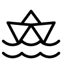 paper boat line Icon