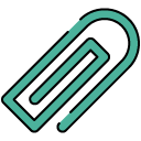 paperclip filled outline icon