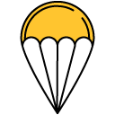 parachute filled outline icon