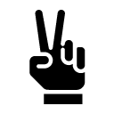 peace hand glyph Icon