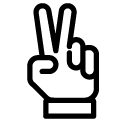peace hand line Icon