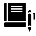 pen and book glyph Icon