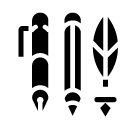 pen pencil and quill glyph Icon