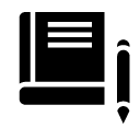 pencil and book glyph Icon