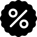 percentage sticker solid icon