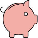 piggy filled outline icon