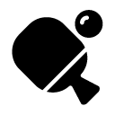 ping pong paddle and ball glyph Icon