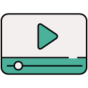 play video filled outline icon