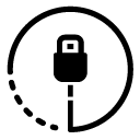 plug circle glyph Icon