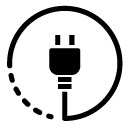 plug electric circle glyph Icon