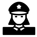 police woman glyph Icon