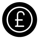 pound coin glyph Icon