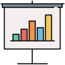presentation bars chart filled outline icon