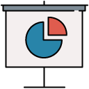 presentation pie chart filled outline icon