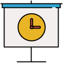 presentation time filled outline icon