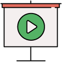 presentation video audio filled outline icon