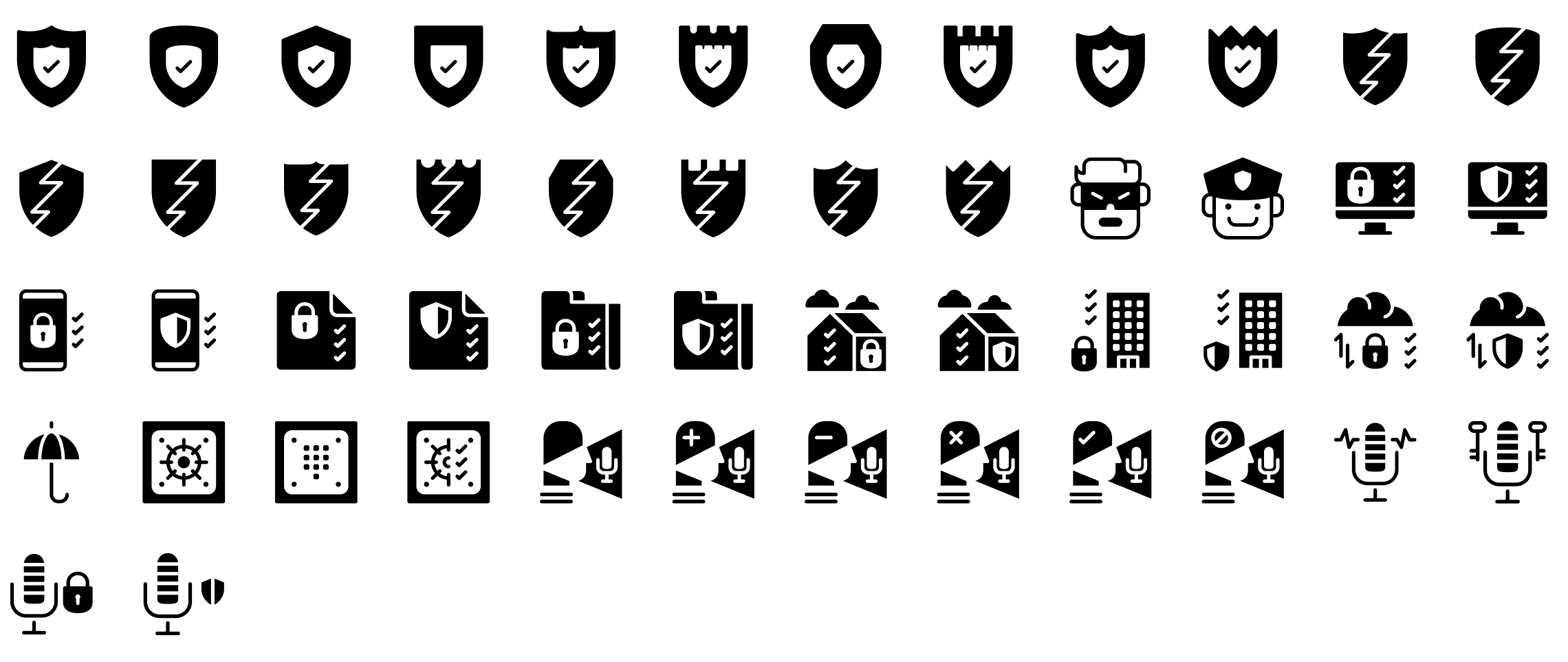 protection-and-security-glyph-icons-preview