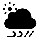 rain and wind day glyph Icon