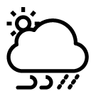 rain and wind day line Icon
