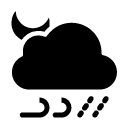 rain and wind night glyph Icon