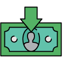 receive cash filled outline icon