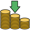 receive coin stack filled outline icon
