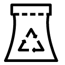 recycle nuclear energy line Icon