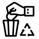 recycle rubbish line Icon