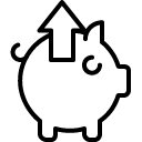 remove piggy bank line icon