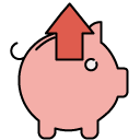 remove piggybank filled outline icon