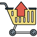 remove shopping cart filled outline icon
