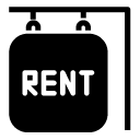 rent sign glyph Icon