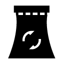 reuse nuclear energy glyph Icon
