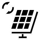 reuse solar energy glyph Icon