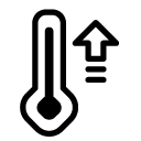 rise temperature line Icon