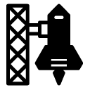 rocket lift off glyph Icon