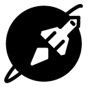 rocket orbit glyph Icon